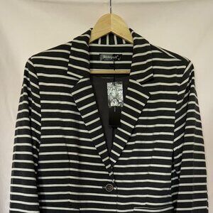 NWT Allegra K Women's Notched Lapel Pocket Button Closure Striped Blazer